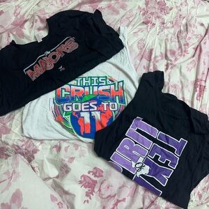 this crush goes to 11 tank in size L, majors cropped tshirt xl, and sot tank L!